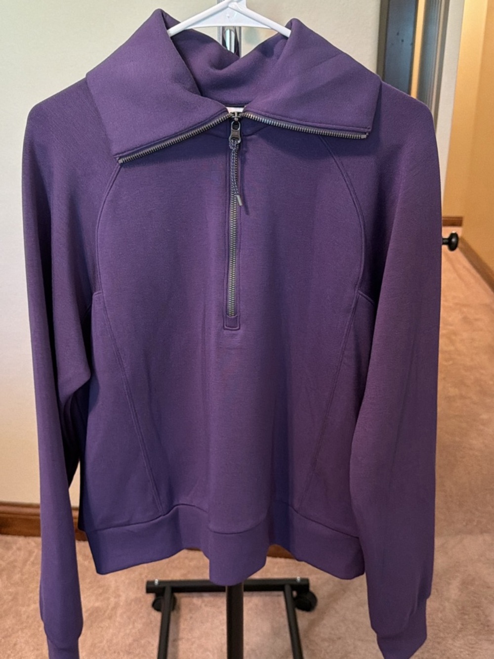 SPANX Air Essentials Purple Half-Zip Pullover. Size L. Like new